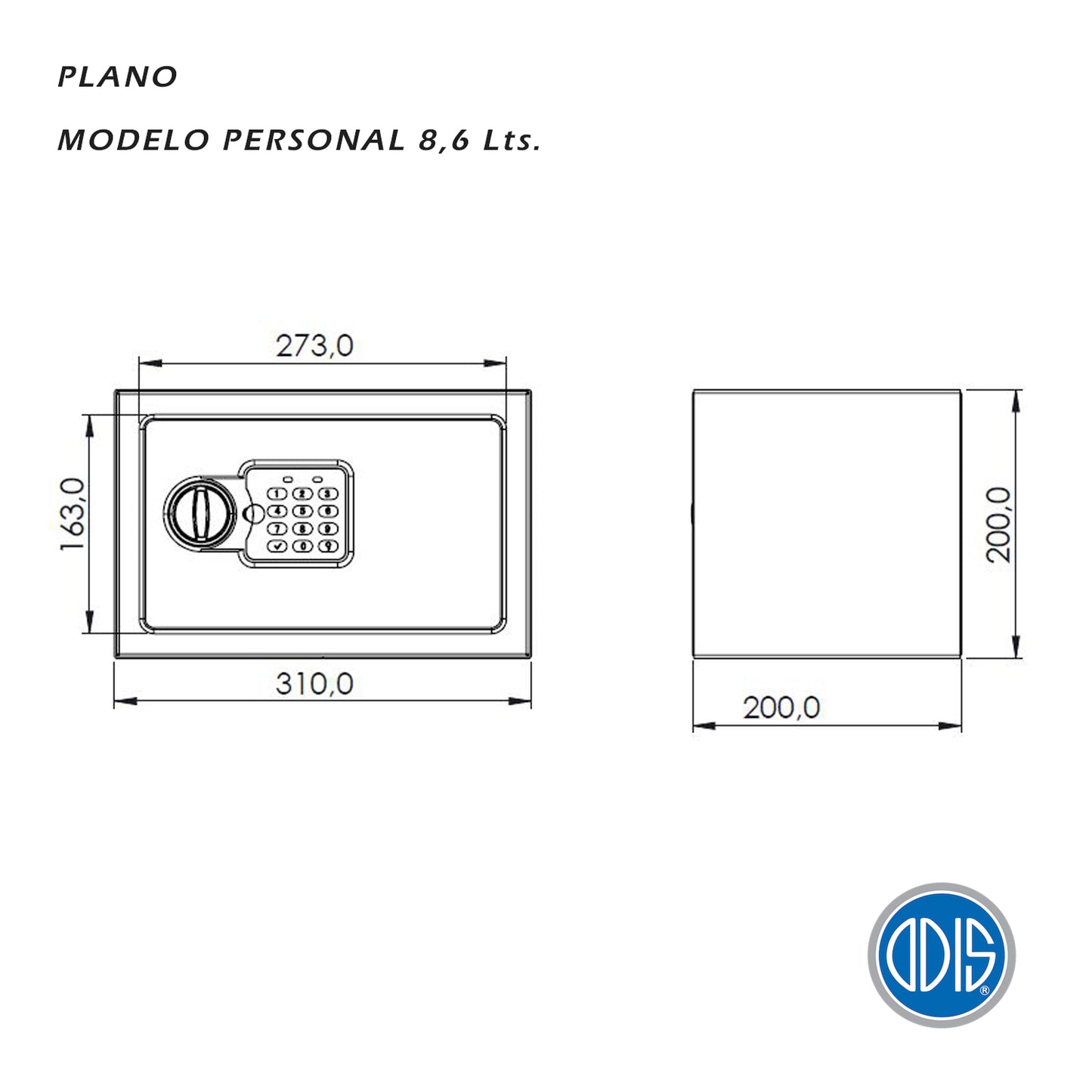 Caja Fuerte Residencial Odis 8,5 Lts