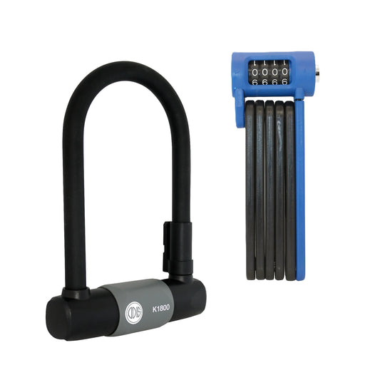 Pack Candado Bicicleta Odis Bike: U Lock K1800 + Plegable K1200CP con clave
